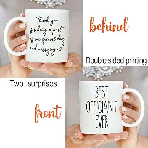 Dnuiyses Wedding Officiant Mug, Funny Wedding Registry Mugs, Best Officiants Ever Gift from Couple, Bride Groom Thank You Mug Gifts for Wedding Day, Bridesmaid Gifts, Just Married Gift for Newlywed