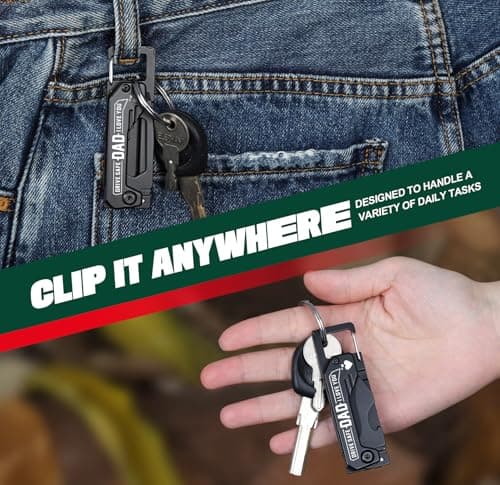 Fathers Day Dad Gifts - Gifts for Dad, Fathers Day Dads Gift from Daughter, Son, Wife - Dads Birthday Gift, Christmas Dad's Presents for Husband, Stepdad, Men - Keychain Presents, Portable Tool
