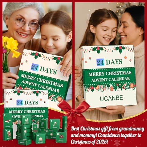 Makeup Advent Calendar 2025, 24 Days Christmas Makeup Gift Set for Adult Women & Teen Girls, UCANBE 2025 Xmas Countdown Calendar Beauty & Cosmetics Holiday Surprise Make Up Gift Kits for Women Full Kit