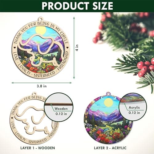 GEEMBI Elephant Gifts for Women - Suncatcher Christmas Ornaments 2025 for Tree Decorations - Elephant Ornament for Christmas Decorations, Sister Gifts for Friends, Friend Gift for Sister