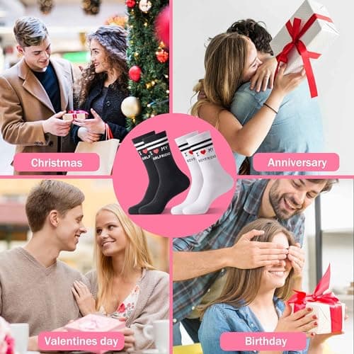 Moyel Funny Socks Couple Gifts for Him and Her Boyfriend Girlfriend on Anniversary Birthday