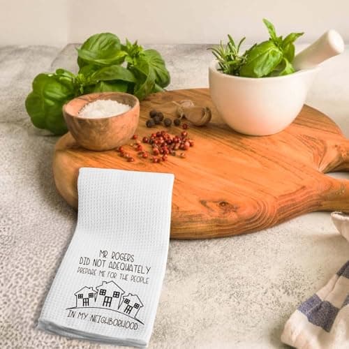 Funny Housewarming Gifts Towels Dish Towels Dishcloth for Neighbors, Christmas Birthday Gifts for Neighbors Hostess, 16 x 24 Farmhouse Decoration Hand Towels for Kitchen Bathroom Home. (096)