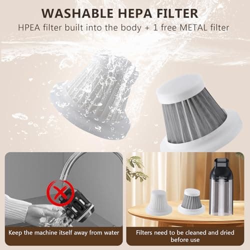 22000PA High Power Cordless Handheld Vacuum & Car Vacuum Cleaner, 4-in-1 Air Duster & Inflator with Brushless Motor, USB-C Charging, LED Light, for Home, Car, Pet, Black Purple