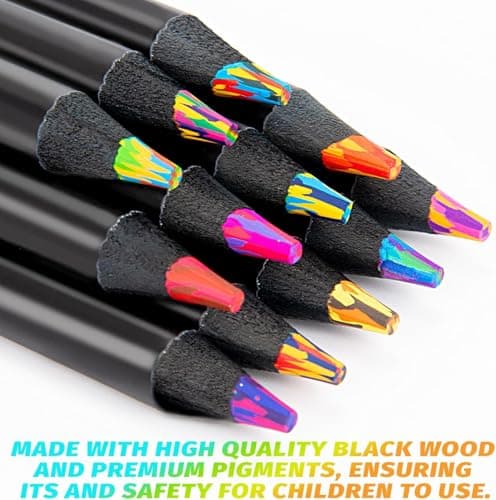 Stocking Stuffers, Art Supplies, 12 Rainbow Colored Pencils, Teen Girl Gifts Trendy Stuff, Art Supplies for Kids 9-12, Gifts for 5-12 Year Old Girl, Arts and Crafts for Kids Ages 8-12
