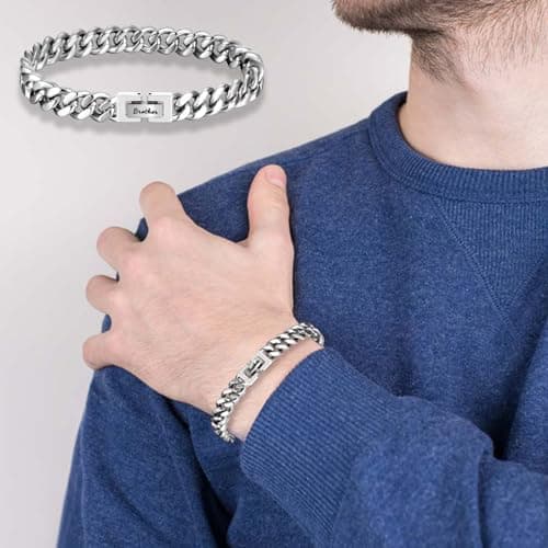 Dad Son Grandson Uncle Nephew Brother Husband Boyfriend Gifts for Men Boys, Cuban Chain Link Bracelet Gifts Graduation Back to School Birthday Christmas Anniversary Valentines Day Gifts for Him Men Teen Boys
