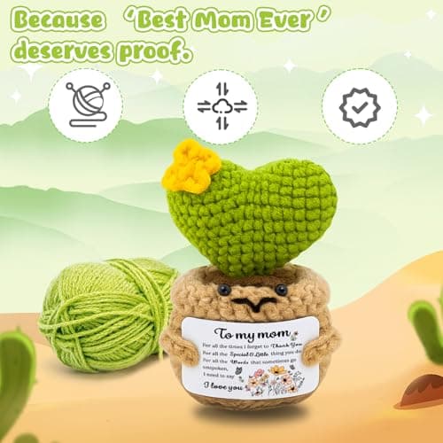 Mom Birthday Gifts Birthday Gifts for Mom from Daughter Son Christmas Meaningful Moms Gift Handmade Crochet Cactus Doll Appreciation Present for Mother Grandmother Aunt