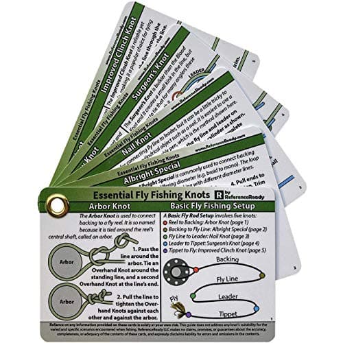 Fly Fishing Knot Cards - Waterproof Guide to 14 Essential Fly Fishing Knots - Includes Mini Carabiner