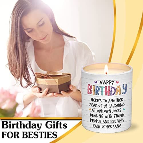 Unique Birthday Gifts for Women Friendship - Gifts for Best Friend Woman, Happy Birthday Candles for Bestie - BFF Gift for Women, Happy Birthday Gift for Friend Scented Candles