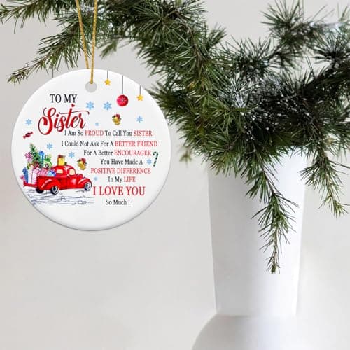 Sister Christmas Ornaments 2025,Sister Ornament for Christmas Tree,Best Sister Gifts,Friends Ornaments for Women,Friendship Gift for My Sister