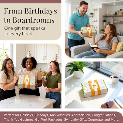 Broadway Basketeers Happy Birthday Gift Baskets for Prime Delivery Gourmet Cookie Gifts Box with Brownies, Individually Wrapped Edible Care Package for Men, Women, Husband, Wife, Mom, Dad, Families