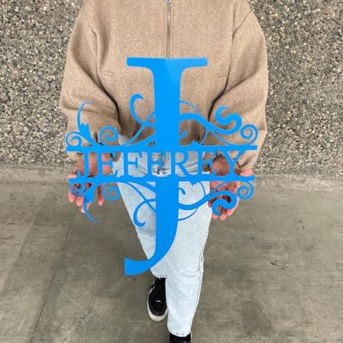 Personalized Metal Name Signs, Split Letter Monogram Wall Art Decor, Durable Steel Family Last Name Decor, Custom Signs Indoor or Outdoor, Personalized Wedding Gifts, Housewarming Gift