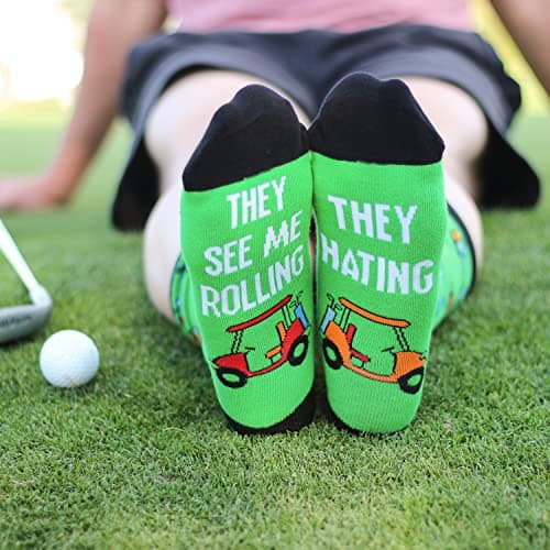 Lavley Funny Golf Socks - Fun gift for golfers - Unisex one size fits most - Great for birthdays or stocking stuffers