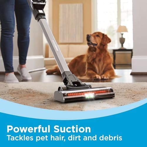 BLACK+DECKER POWERSERIES 20V MAX Cordless Stick Vacuum Cleaner, Household Vacuum Cleaners for Hardwood Floors and Carpet, LED Lights, Detachable, Anti-Tangle, Lightweight, Bagless (BHFEA18D1)