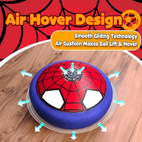 Soccer Toys for Boys 4-6 Hover Soccer Ball Indoor Gifts for Boys Kids Toys Birthday Gifts for 4 5 6 7 8 9 10 Year Old Boy Air Floating Soccer Toy with LED Lights Foam Bumper