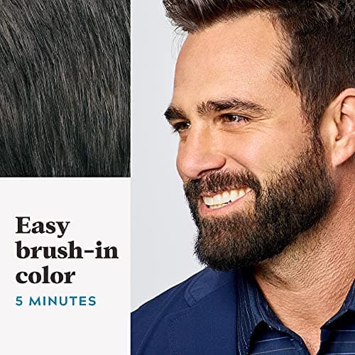 Just for Men Mustache & Beard, Beard Dye for Men with Brush Included, With Keratin Biotin Aloe and Coconut Oil for Healthy Facial Hair - Dark Brown, M-45, Pack of 3 (Packaging May Vary)