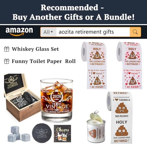 Retirement Gifts for Men Whiskey Glass Set - The Legend Has Retired 2025 - Retirement Party Decorations, Supplies - Gifts Ideas for Him, Dad, Husband, Friends - Wood Box & Whiskey Stones & Coaster