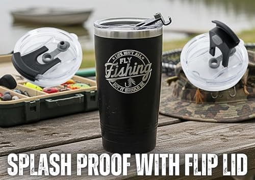 Onebttl Fly Fishing Gifts for Men, Gifts for Fly Fishing Lover, Funny Fishermen Gift, 20oz Stainless Steel Tumbler, Laser