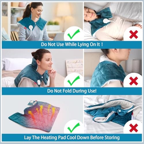 Comfytemp Heating Pad for Neck and Shoulders and Back, 2.6lb Weighted Electric Heat Pad for Pain Relief, Large FSA Eligible Heated Wrap, 9 Heat Settings, 11 Auto-Off, Gifts for Women Men Mom Dad