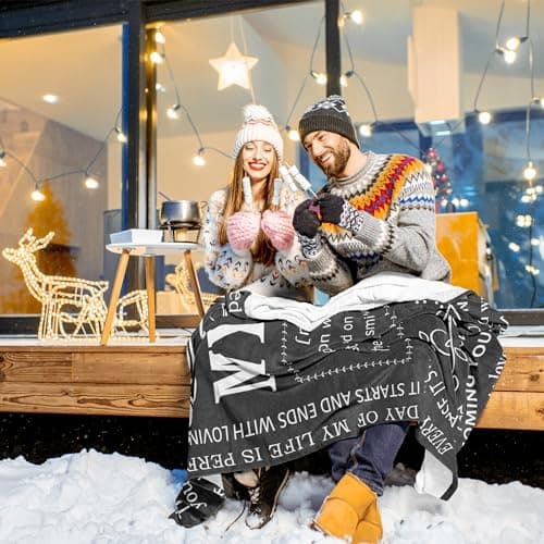 Anniversary Throw Gifts for Him, Gifts for Boyfriend Husband, Husband Boyfriend Blanket 50"X60", Men Birthday Gift Ideas, I Love You Present for Him Soft Throw Blanket