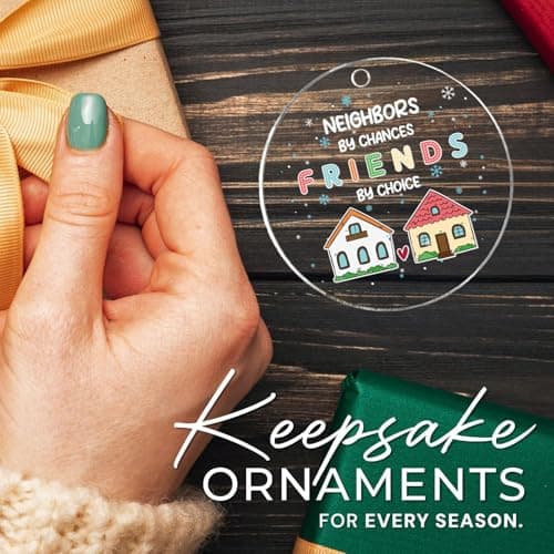 Neighbor Ornament 2025, Christmas Ornaments 2025, Neighbor Gifts Merry Christmas from Our House to Yours, Funny Glass Xmas Tree Decorations, Neighborhood Gift Ideas for Neighbors, Best Friends, Women