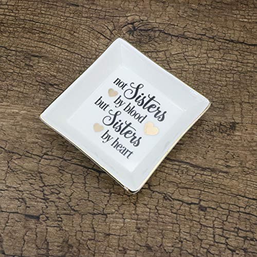 JoycuFF Friend Gifts for Women Marble Ceramic Ring Dish Trinket Tray-Gifts for Best Friend Birthday Christmas