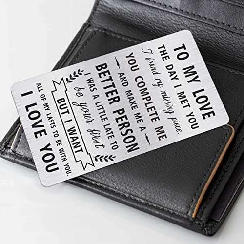 Alotozo Groom Gifts from Bride, Husband Wedding Gift from Wife, Engraved Wedding Card to My Love, Wedding Day Keepsake