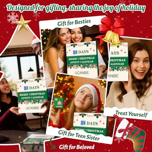 Makeup Advent Calendar 2025, 24 Days Christmas Makeup Gift Set for Adult Women & Teen Girls, UCANBE 2025 Xmas Countdown Calendar Beauty & Cosmetics Holiday Surprise Make Up Gift Kits for Women Full Kit