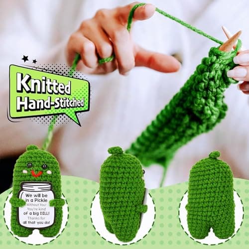 Christmas Gifts for Coworkers, Teachers, Bosses, Friends - White Elephant Gifts, Thank You Gift for Holidays, Retirement, Funny Appreciation Gift - Handmade Emotional Care Pickle with 'A Big Dill' Message