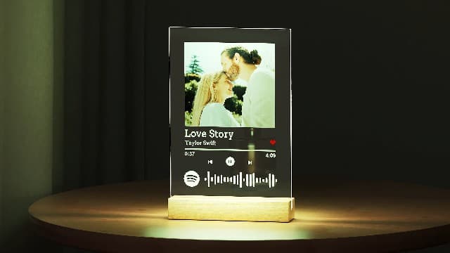 Spotify Plaque Personalized Gifts for Women Men, Custom Music Spotify Song Plaque, Customized Photo Picture Frames, Personalized Anniversary Birthday Gifts for Her Him Boyfriend Girlfriend Couples