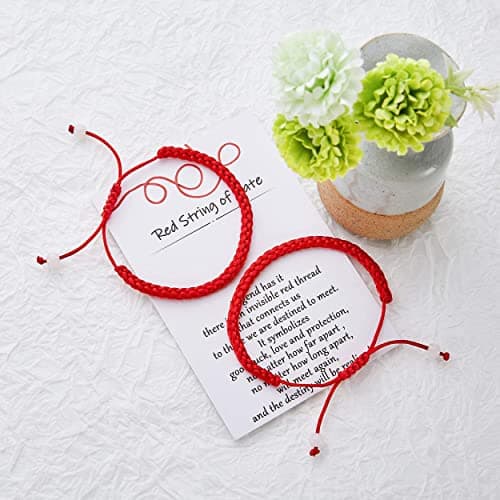 Desimtion Couples Bracelets Red String of Fate Matching Bracelets for Couples Gifts for Him and Her, Long Distance Relationship Gifts for Boyfriend or Girlfriend
