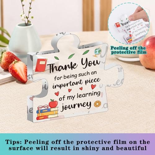 Teacher Gifts for Women, Christmas Teacher Appreciation Gifts from Student, Best Teachers Tumbler, Acrylic Plaque, Back to School Birthday Retirement Thank You End of Year Gift for Teachers