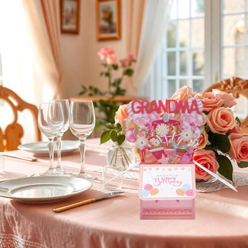 Happy Birthday Grandma Pop up Card, Colorful Popup Mothers Day Birthday Greeting Card with Envelope Great Grandma Birthday Gifts Best Nana Gifts Creative Gift Idea for Grandma