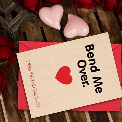 Naughty Husband Valentines Day Card, Bend Me Over Calentines Day Card for Him Boyfriend Husband Fiance, Raunchy Husband Valentines Card from Wife, Funny Valentines Gifts for Men