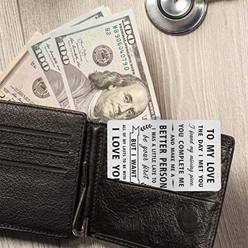 Alotozo Groom Gifts from Bride, Husband Wedding Gift from Wife, Engraved Wedding Card to My Love, Wedding Day Keepsake