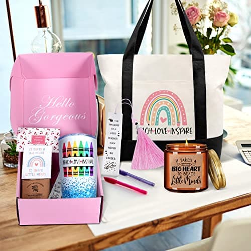 Teacher Appreciation Gifts, Best Teachers Gift for Women, Teacher Christmas Gifts, Unique Funny Thank You/Retirement/Christmas/Birthday Baskets Present for Teachers