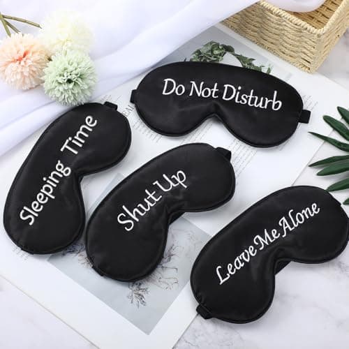 8 Pieces Sleep Mask Silk Eye Mask with Adjustable Strap Soft Blackout Blindfold Eye Cover for Women Men Full Night's Sleep, Travel, Nap, Meditation(Dark Colors)