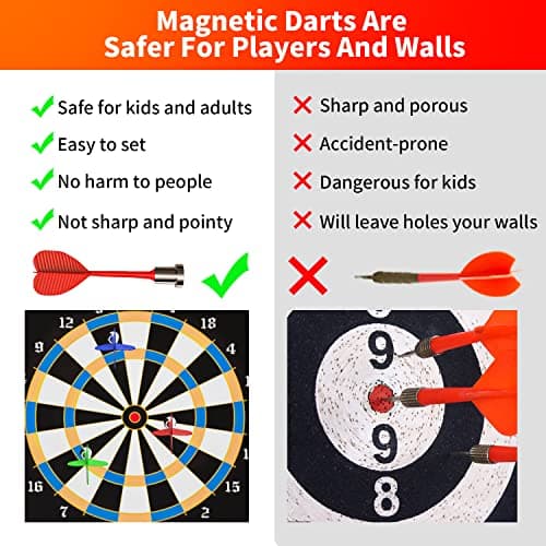 Gitus Magnetic Dart Board Indoor Outdoor Games for Kids with 12 Darts, Gifts for Teenage Boys Teen Boy Gift Ideas Gifts for Boys 8 9 10 11 12 13 14 Years Old Game Room Decor