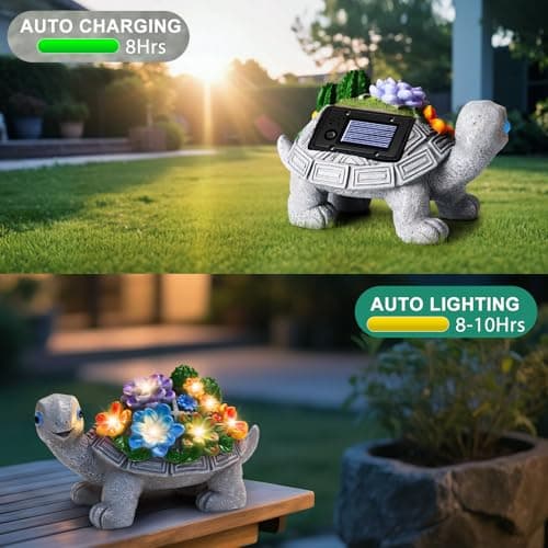 Linkax Birthday Gifts for Women Mom Grandma, Turtle Statue Solar Lights Outdoor Garden Decor for Outside Yard Patio Porch Fall Home, Gardening House Warming Gifts New Home, Grandparents Day Presents