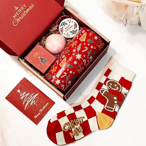 Unique Women's Christmas Gifts: Teacher, Coworker, Sister, Best Friend, Mom, Wife - Gift Baskets & Secret Santa Box Set - Includes Christmas Tumbler