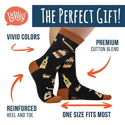 Lavley Food Socks - Hilarious gift for food lovers and snack fans - Great gag gift or stocking stuffer for holidays