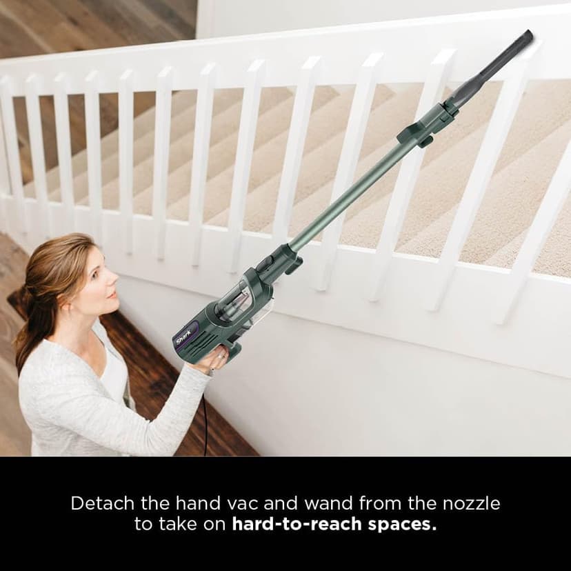 Shark Detect Ultralight Corded Stick Vacuum with Direction Detect and Self-Cleaning Brushroll, Powerful Hair Pickup, Ultra-Lightweight, Crevice & Upholstery Tool Included, Evergreen, HZ752