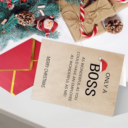 Ziwenhu Happy Christmas Card for Boss from Group, Merry Christmas Holiday Card, Boss Gifts for Women Men, Gift for Lady, Xmas Cards Gift Ideas for Female Male…