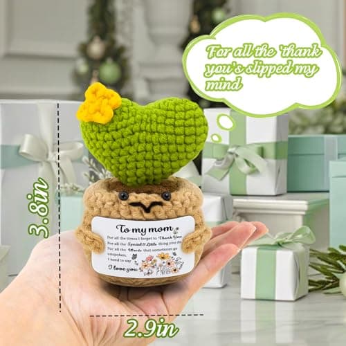 Mom Birthday Gifts Birthday Gifts for Mom from Daughter Son Christmas Meaningful Moms Gift Handmade Crochet Cactus Doll Appreciation Present for Mother Grandmother Aunt