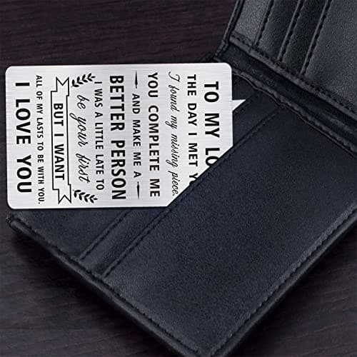 Alotozo Groom Gifts from Bride, Husband Wedding Gift from Wife, Engraved Wedding Card to My Love, Wedding Day Keepsake