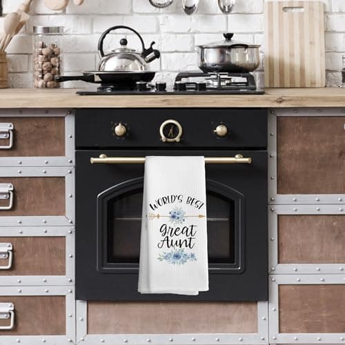 Great Aunt Gifts Kitchen Towels, Aunt Gifts from Niece Dish Towel Dishcloth 16x24 Inches, Auntie Appreciation Gift Decorative Absorbent Hand Tea Towels Decor