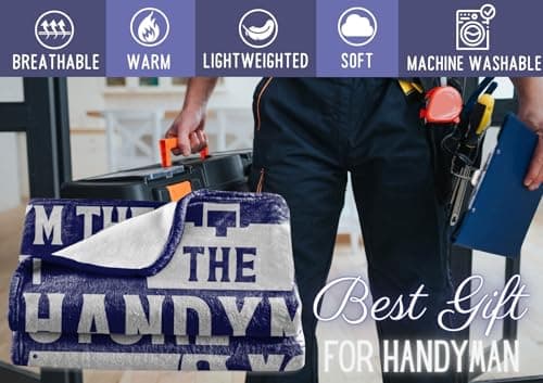 Hanyman Gifts Blanket for Man - 50" x 65" Throw, Flannel Blanket - Birthday Gifts for Handyman - Broke