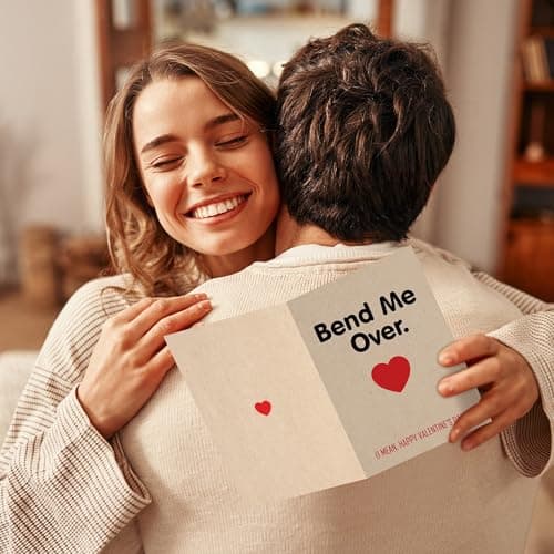 Naughty Husband Valentines Day Card, Bend Me Over Calentines Day Card for Him Boyfriend Husband Fiance, Raunchy Husband Valentines Card from Wife, Funny Valentines Gifts for Men
