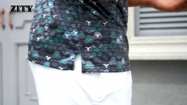 ZITY Men's Golf Shirts Short Sleeve Moisture Wicking Performance Print Patterns Casual Collared Golf Polo Shirt for Men