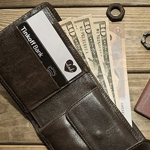 YODOCAMP Thank You Dad Engraved Wallet Card Inserts, Dad Gifts from Daughter, Birthday Father's Day Thanksgiving Christmas Valentines Gifts Card for Dad Father Papa