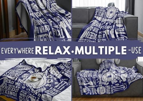 Hanyman Gifts Blanket for Man - 50" x 65" Throw, Flannel Blanket - Birthday Gifts for Handyman - Broke